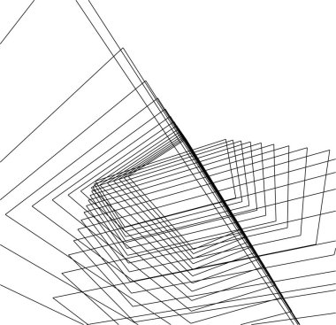 Mimari sanat konseptinde soyut çizgiler, minimum geometrik şekiller. 