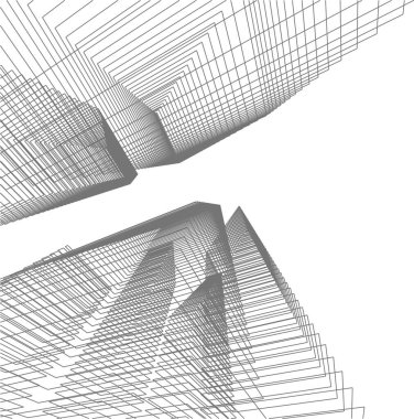 Mimari sanat konseptinde soyut çizgiler, minimum geometrik şekiller. 