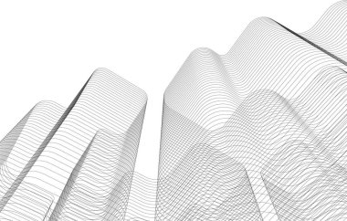 Mimari sanat konseptinde soyut çizgiler, minimum geometrik şekiller.