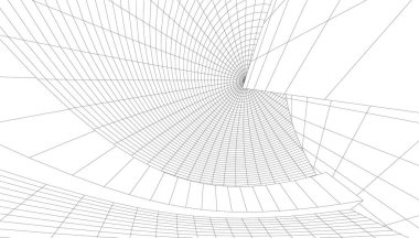 Mimari sanat konseptinde soyut çizgiler, minimum geometrik şekiller. 