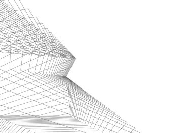 Mimari sanat konseptinde soyut çizgiler, minimum geometrik şekiller.