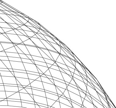 Mimari sanat konseptinde soyut çizgiler, minimum geometrik şekiller. 
