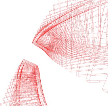 Mimari sanat konseptinde soyut çizgiler, minimum geometrik şekiller.