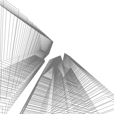 Mimari sanat konseptinde soyut çizgiler, minimum geometrik şekiller. 