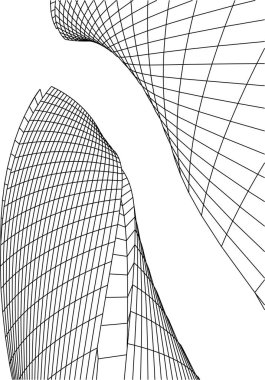 Mimari sanat konseptinde soyut çizgiler, minimum geometrik şekiller. 
