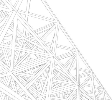 Mimari sanat konseptinde soyut çizgiler, minimum geometrik şekiller. 