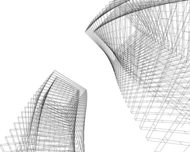 Mimari sanat konseptinde soyut çizgiler, minimum geometrik şekiller.