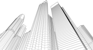 Mimari sanat konseptinde soyut çizgiler, minimum geometrik şekiller.