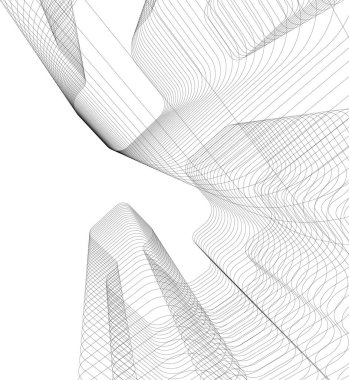 Mimari sanat konseptinde soyut çizgiler, minimum geometrik şekiller.