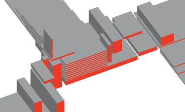 Mimari sanat konseptinde soyut çizgiler, minimum geometrik şekiller.