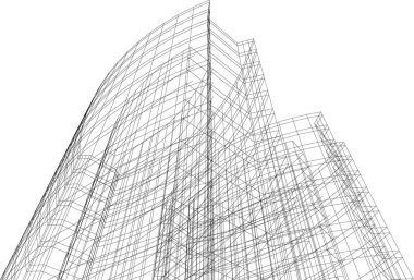 Mimari sanat konseptinde soyut çizgiler, minimum geometrik şekiller. 