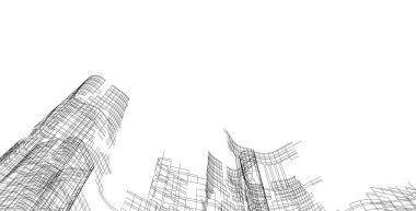 Mimari sanat konseptinde soyut çizgiler, minimum geometrik şekiller.