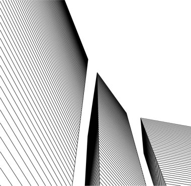 Mimari sanat konseptinde soyut çizgiler, minimum geometrik şekiller. 