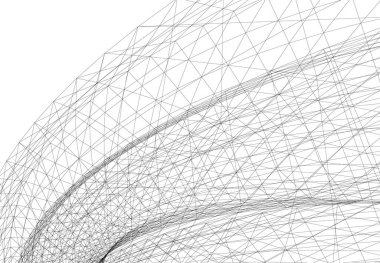 Mimari sanat konseptinde soyut çizgiler, minimum geometrik şekiller. 