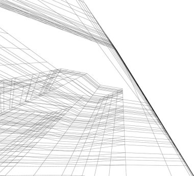 Mimari sanat konseptinde soyut çizgiler, minimum geometrik şekiller. 