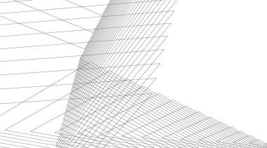 Mimari sanat konseptinde soyut çizgiler, minimum geometrik şekiller.