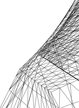 Mimari sanat konseptinde soyut çizgiler, minimum geometrik şekiller. 