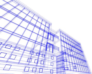 Mimari sanat konseptinde soyut çizgiler, minimum geometrik şekiller.