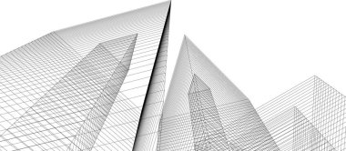 Mimari sanat konseptinde soyut çizgiler, minimum geometrik şekiller. 