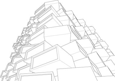 Mimari sanat konseptinde soyut çizgiler, minimum geometrik şekiller.