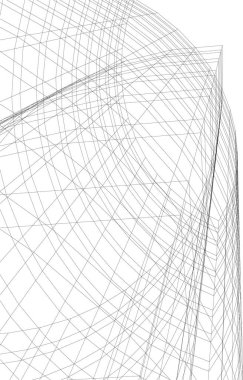 Mimari sanat konseptinde soyut çizgiler, minimum geometrik şekiller. 