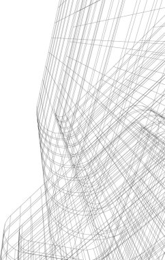 Mimari sanat konseptinde soyut çizgiler, minimum geometrik şekiller. 