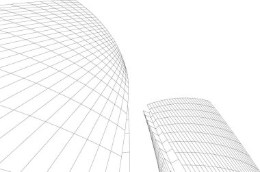 Mimari sanat konseptinde soyut çizgiler, minimum geometrik şekiller. 