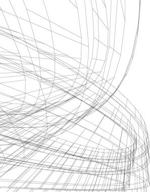 Mimari sanat konseptinde soyut çizgiler, minimum geometrik şekiller. 