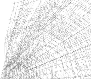 Mimari sanat konseptinde soyut çizgiler, minimum geometrik şekiller.