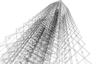 Mimari sanat konseptinde soyut çizgiler, minimum geometrik şekiller.