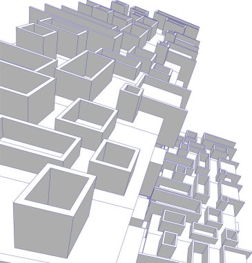 Mimari sanat konseptinde soyut çizgiler, minimum geometrik şekiller.