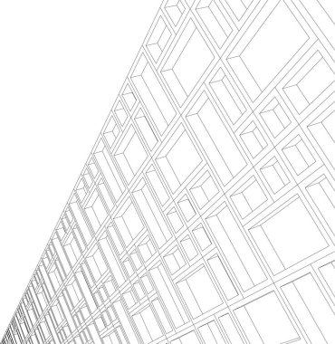 Mimari sanat konseptinde soyut çizgiler, minimum geometrik şekiller. 