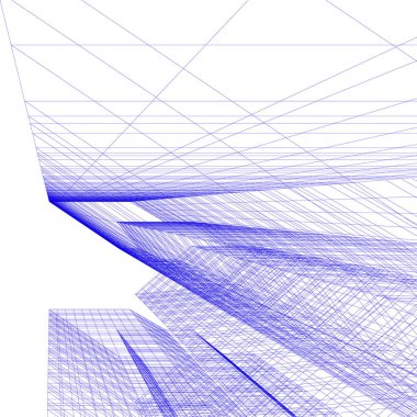 Mimari sanat konseptinde soyut çizgiler, minimum geometrik şekiller.