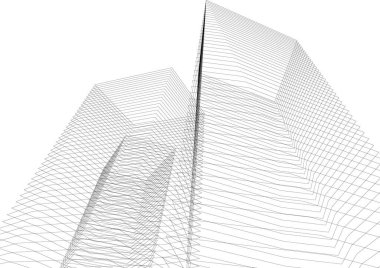 Mimari sanat konseptinde soyut çizgiler, minimum geometrik şekiller. 