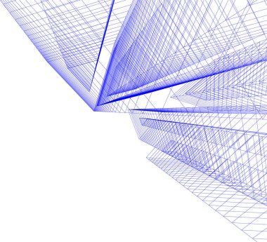 Mimari sanat konseptinde soyut çizgiler, minimum geometrik şekiller. 