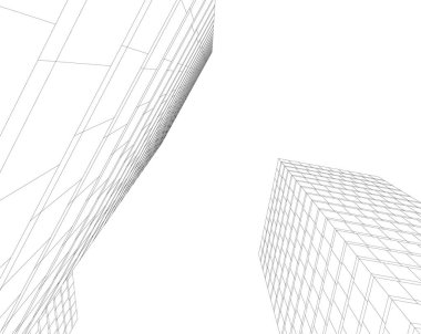 Mimari sanat konseptinde soyut çizgiler, minimum geometrik şekiller. 