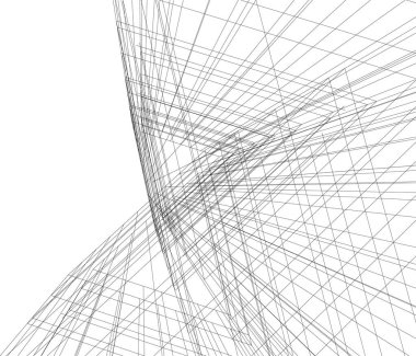 Mimari sanat konseptinde soyut çizgiler, minimum geometrik şekiller. 