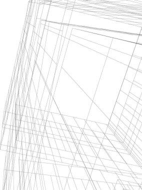 Mimari sanat konseptinde soyut çizgiler, minimum geometrik şekiller. 