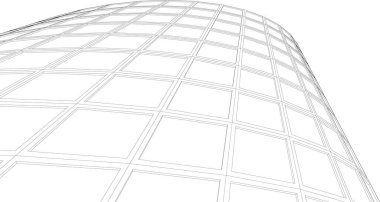 Mimari sanat konseptinde soyut çizgiler, minimum geometrik şekiller. 