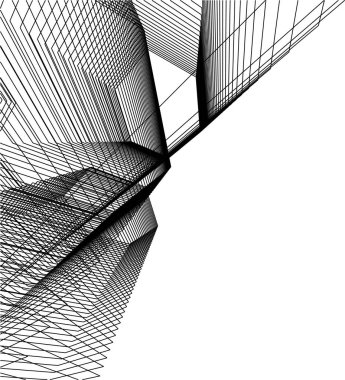 Mimari sanat konseptinde soyut çizgiler, minimum geometrik şekiller. 
