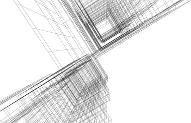 Mimari sanat konseptinde soyut çizgiler, minimum geometrik şekiller.