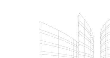 Mimari sanat konseptinde soyut çizgiler, minimum geometrik şekiller. 