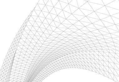 Mimari sanat konseptinde soyut çizgiler, minimum geometrik şekiller. 