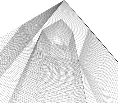 Mimari sanat konseptinde soyut çizgiler, minimum geometrik şekiller. 