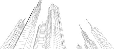 Mimari sanat konseptinde soyut çizgiler, minimum geometrik şekiller. 