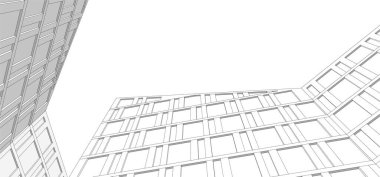 Mimari sanat konseptinde soyut çizgiler, minimum geometrik şekiller. 