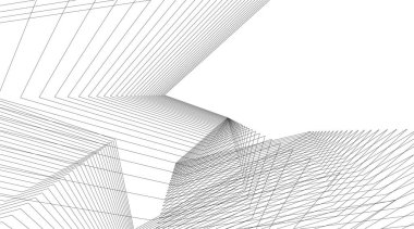 Mimari sanat konseptinde soyut çizgiler, minimum geometrik şekiller.