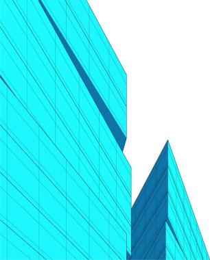 Mimari sanat konseptinde soyut çizgiler, minimum geometrik şekiller. 