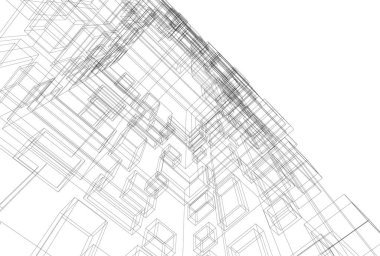 Mimari sanat konseptinde soyut çizgiler, minimum geometrik şekiller. 