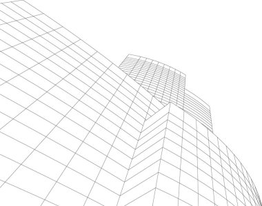 Mimari sanat konseptinde soyut çizgiler, minimum geometrik şekiller. 